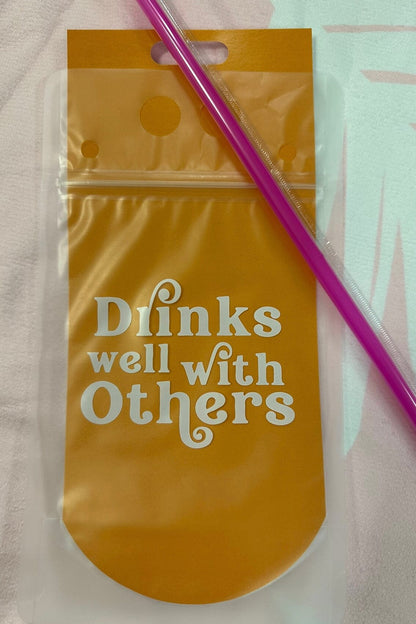 Drink Pouch With Straw GIFT/OTHER Drink Pouch Party DRINKSWELL 