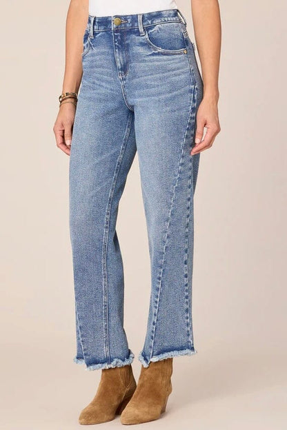 &quot;Ab&quot;solution High Rise Ankle Length Straight Leg Jeans with Fray Hem JEANS DEMOCRACY 