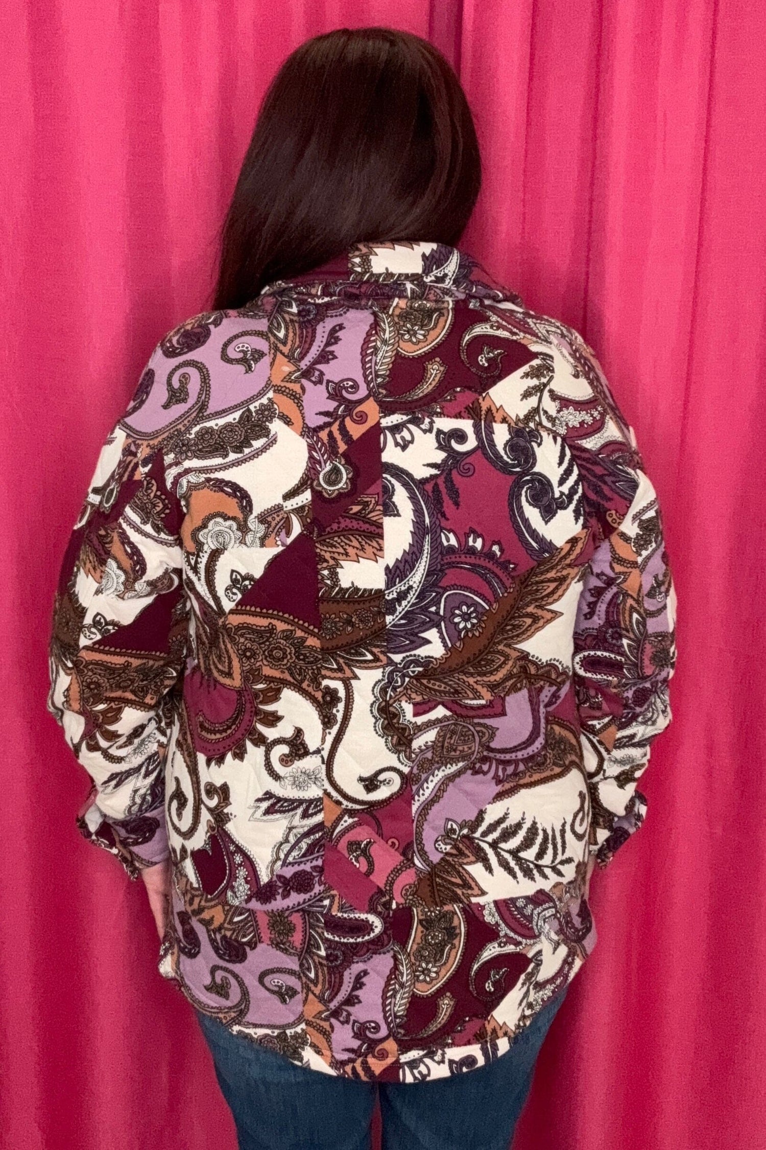 Quilted Paisley Shacket OUTFIT COMPLETER TRIBAL 