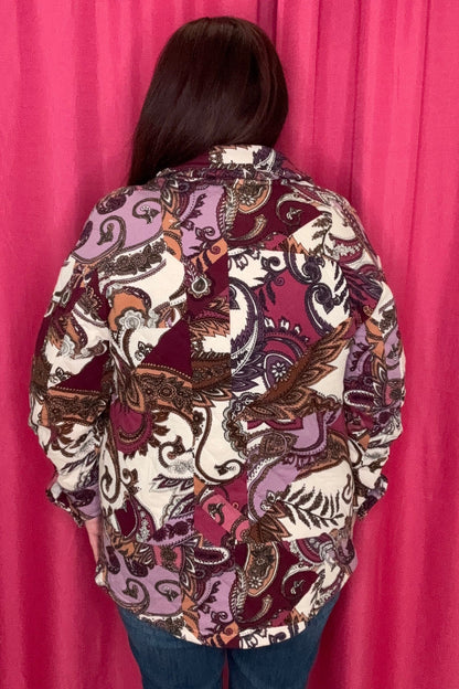 Quilted Paisley Shacket OUTFIT COMPLETER TRIBAL 