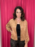 Suede Button Down Jacket with Gathered Waist OUTFIT COMPLETER ZAC & RACHEL 