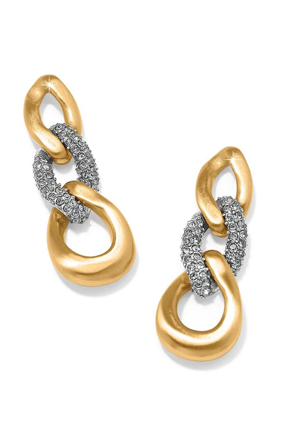 Cleo Pave Link Post Drop Earrings BETTERBRANDJEWELRY Brighton Collectables 