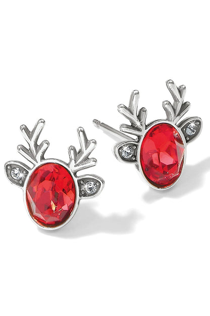 Reindeer Glitz Red Mini Post Earrings BJEWELRY Brighton Collectables 