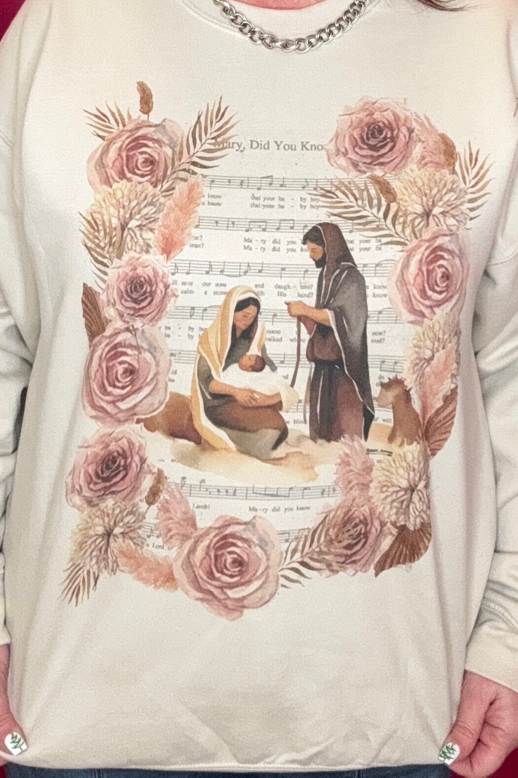 Mary Did You Know Sweatshirt MISSY BASIC KNIT RAISINARROWS 