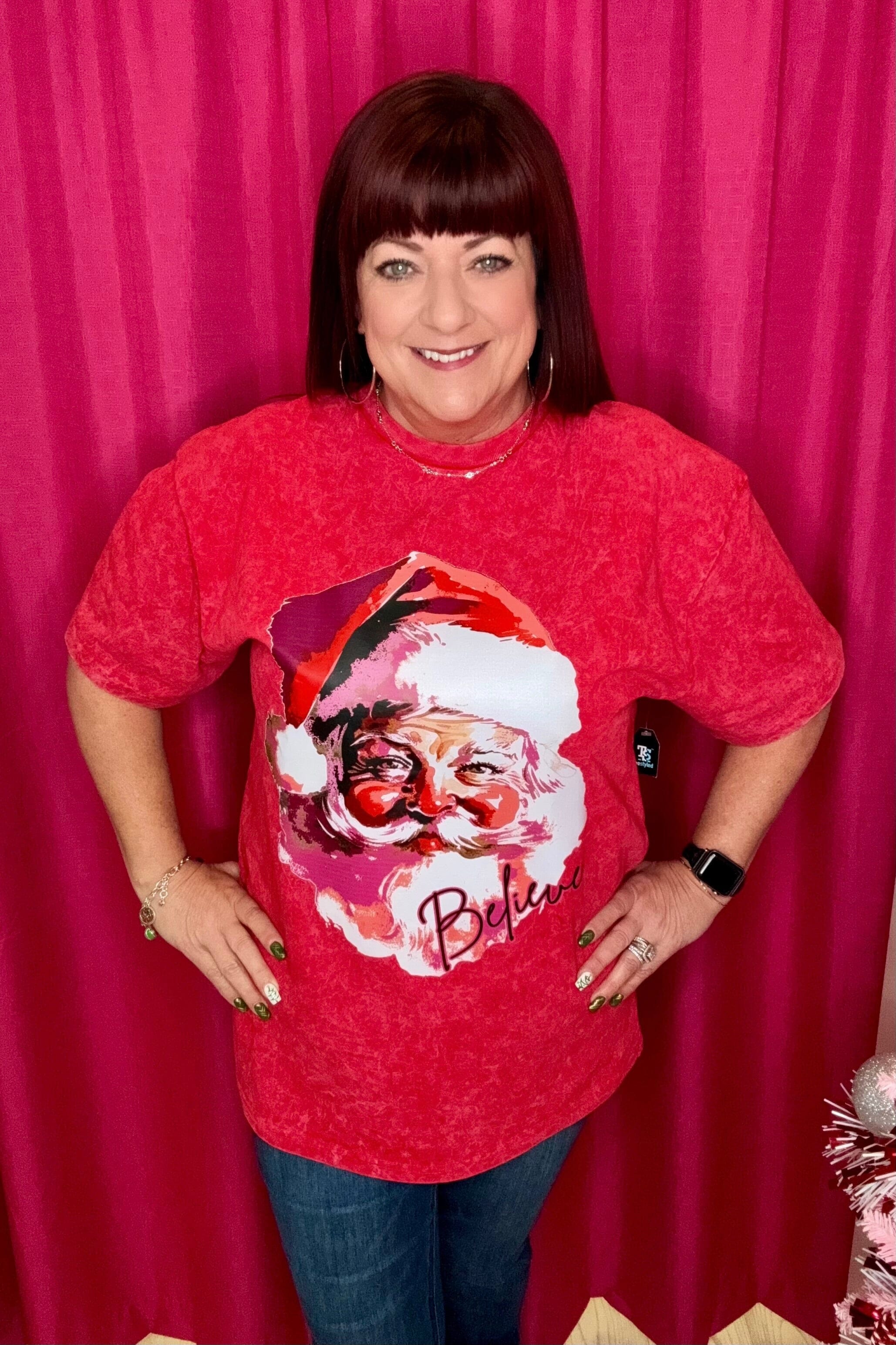 Believe Santa Tee MISSY BASIC KNIT K Lane&