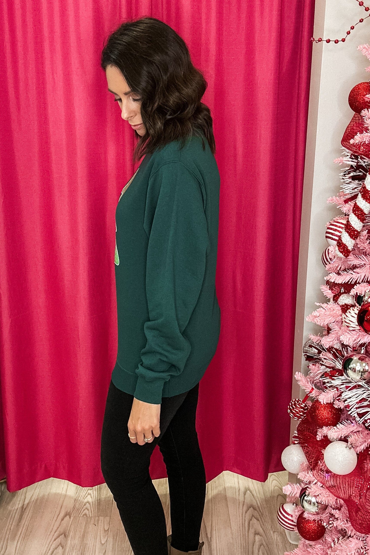 Glitter Tree Sweatshirt MISSY BASIC KNIT K Lane&