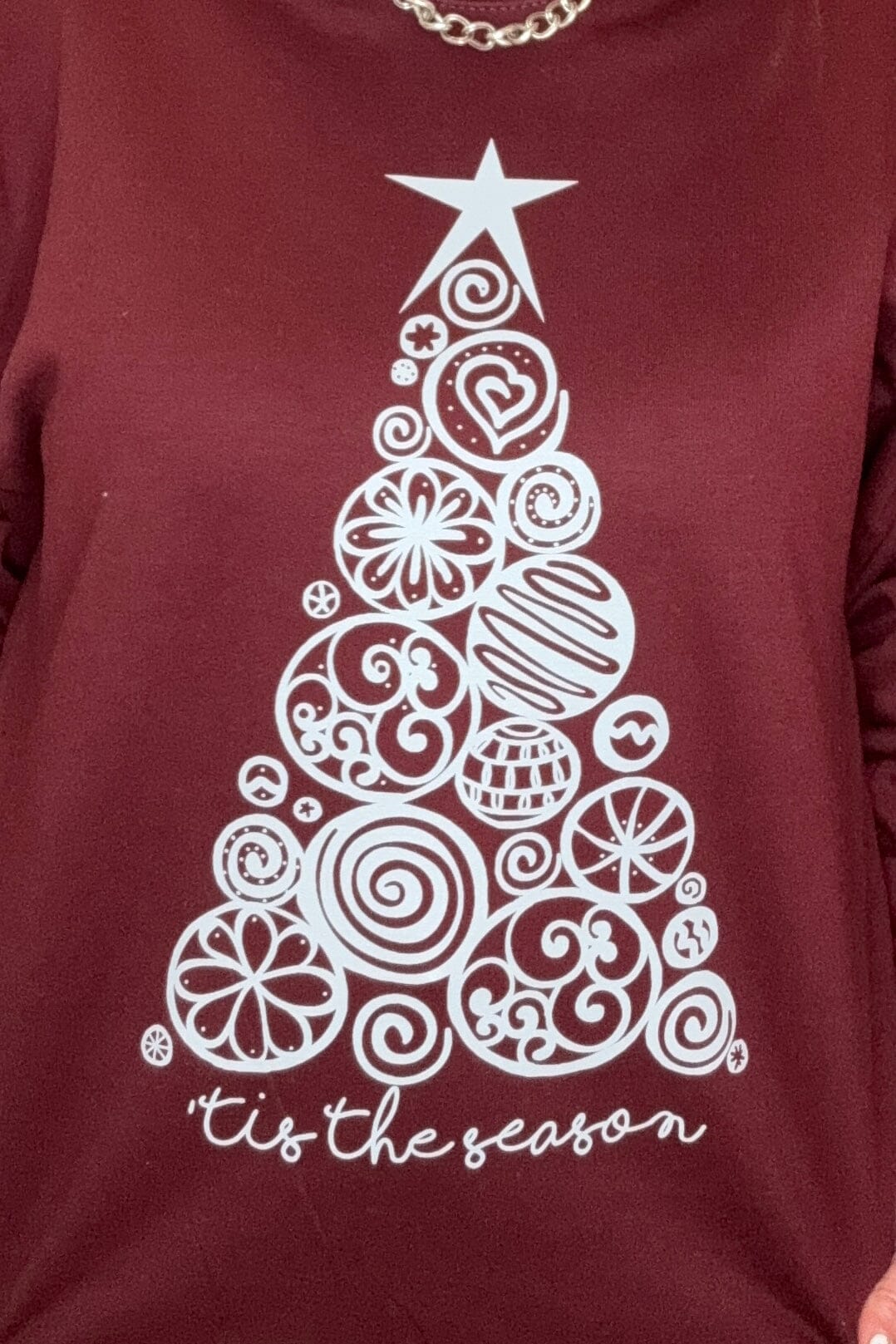 Tis The Season Tree Sweatshirt MISSY BASIC KNIT NEWVINTAGE 