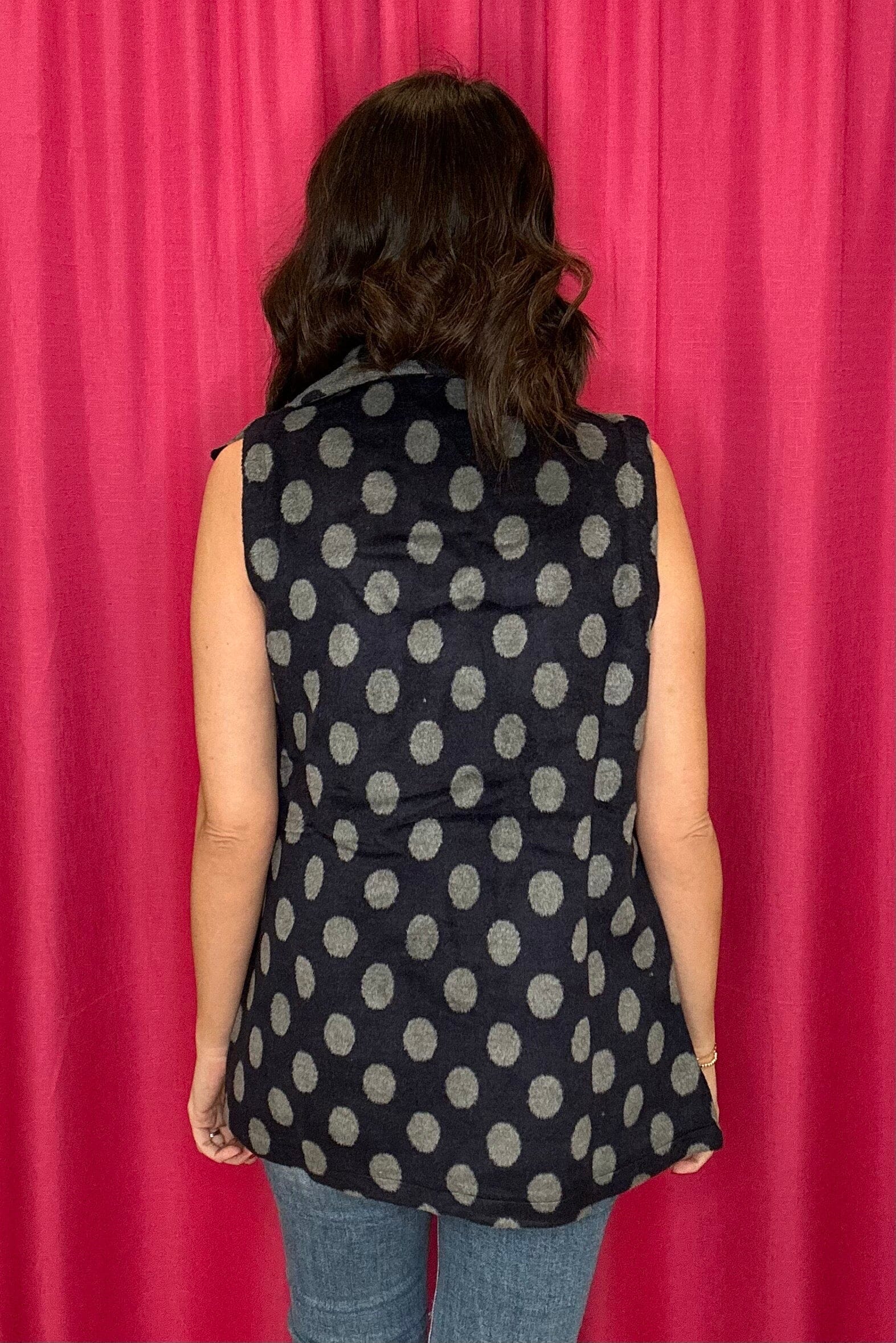 Long Fleece Vest w/Polka Dots OUTFIT COMPLETER CREATION 