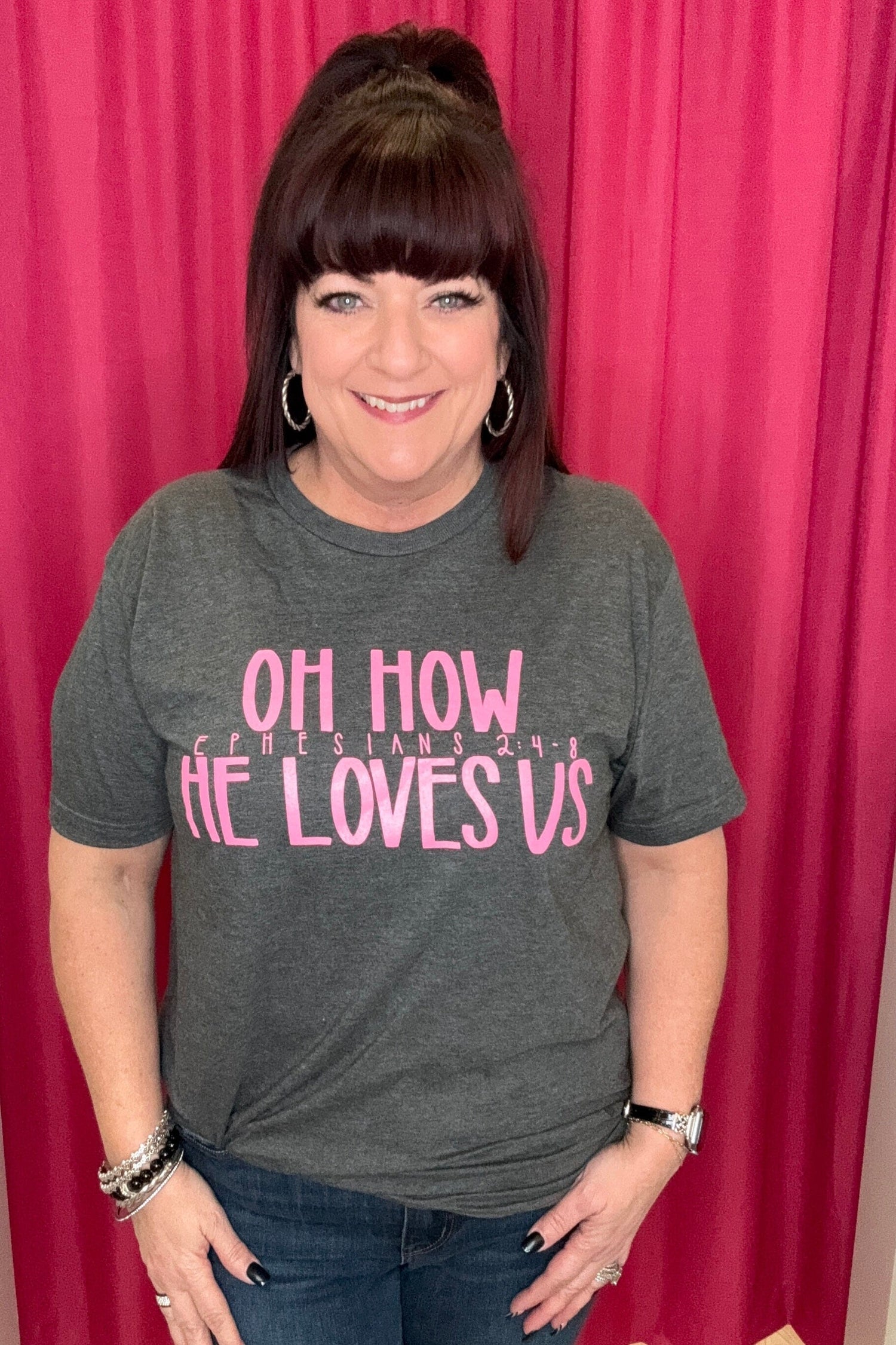 Oh How He Loves Us Graphic Tee MISSY BASIC KNIT K Lane&