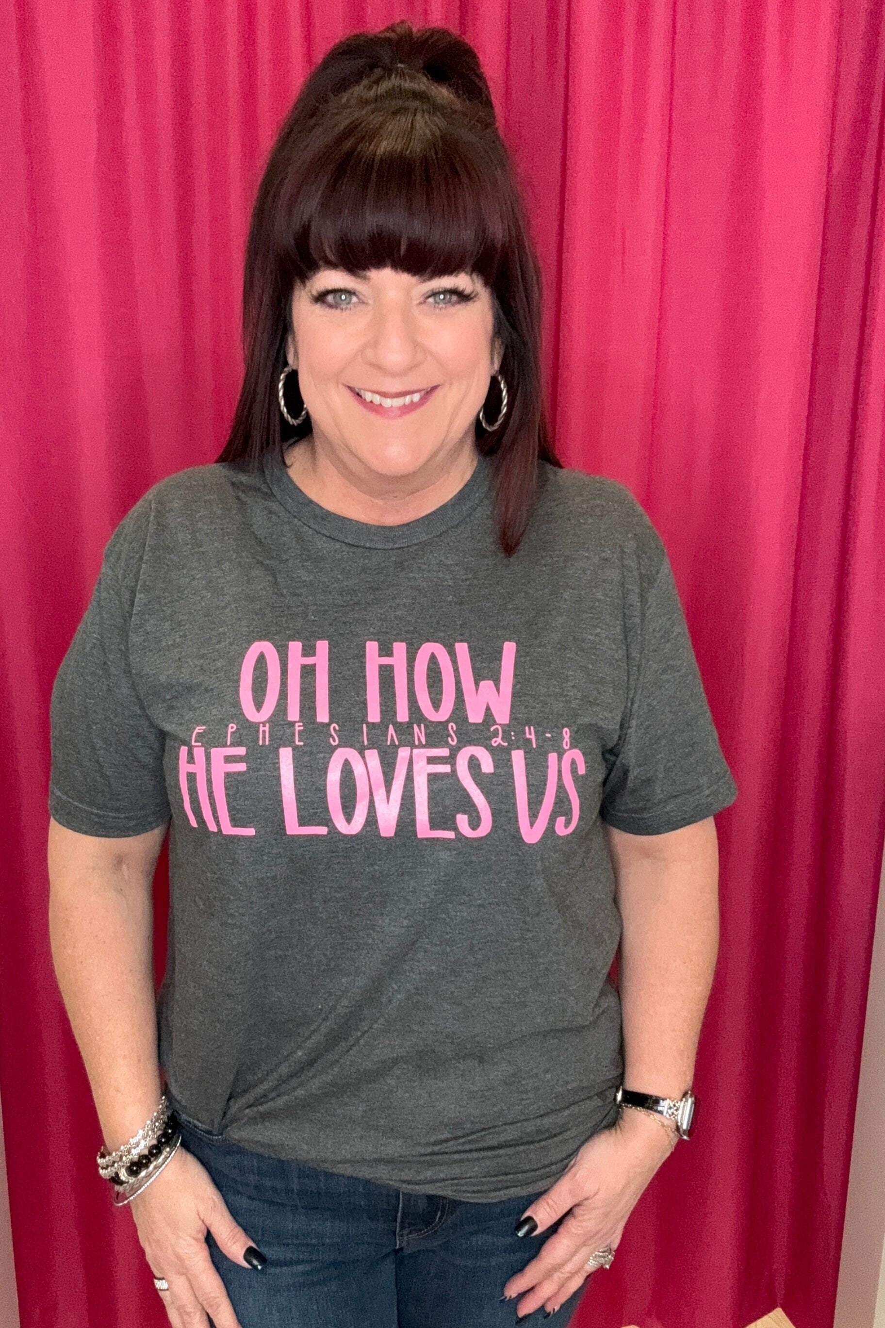 Oh How He Loves Us Graphic Tee MISSY BASIC KNIT K Lane&