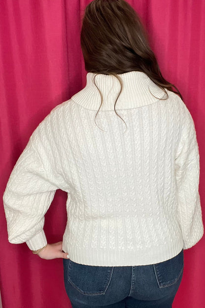 Maren Cable Knit Turtleneck Sweater SWEATER K Lane&