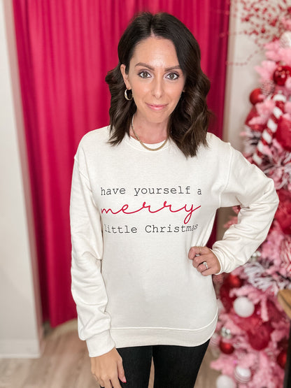 Merry Little Christmas Crew Neck Sweatshirt MISSY BASIC KNIT K Lane&