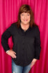 Long Sleeve Button Down Shirt MISSY TOP SPECIAL LIVERPOOL BLK XS 