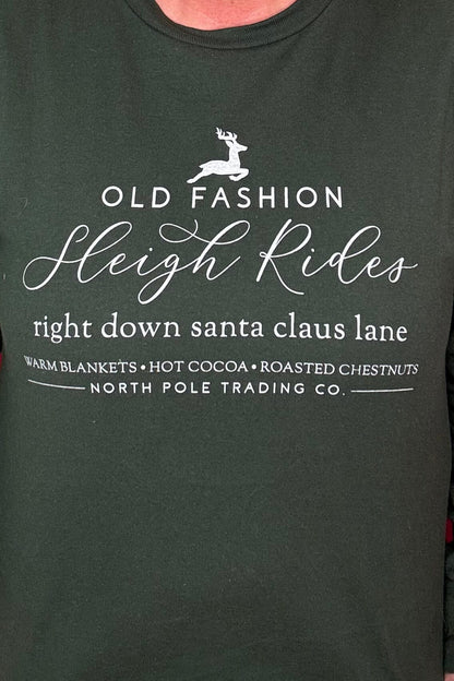 Old Fashioned Sleigh Rides Long Sleeve Tee MISSY BASIC KNIT ALABAMA THREADS 