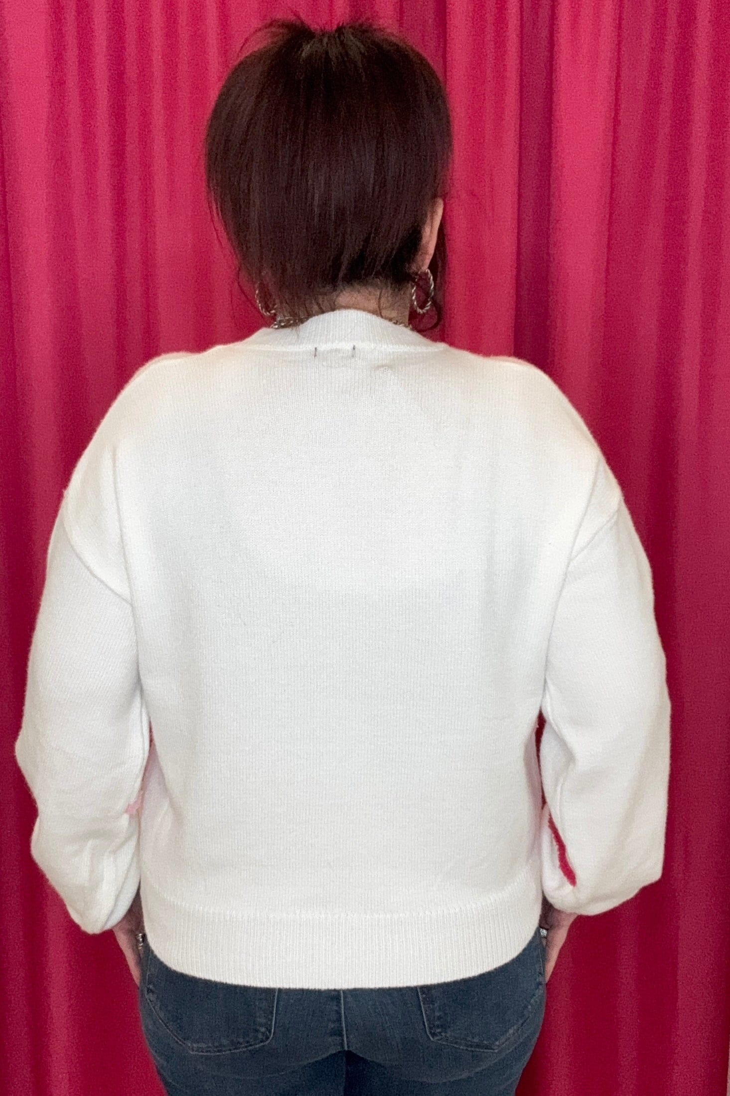 Crop Sweater with 3D Hearts JRTOP CASUAL TOP DREAMERS 