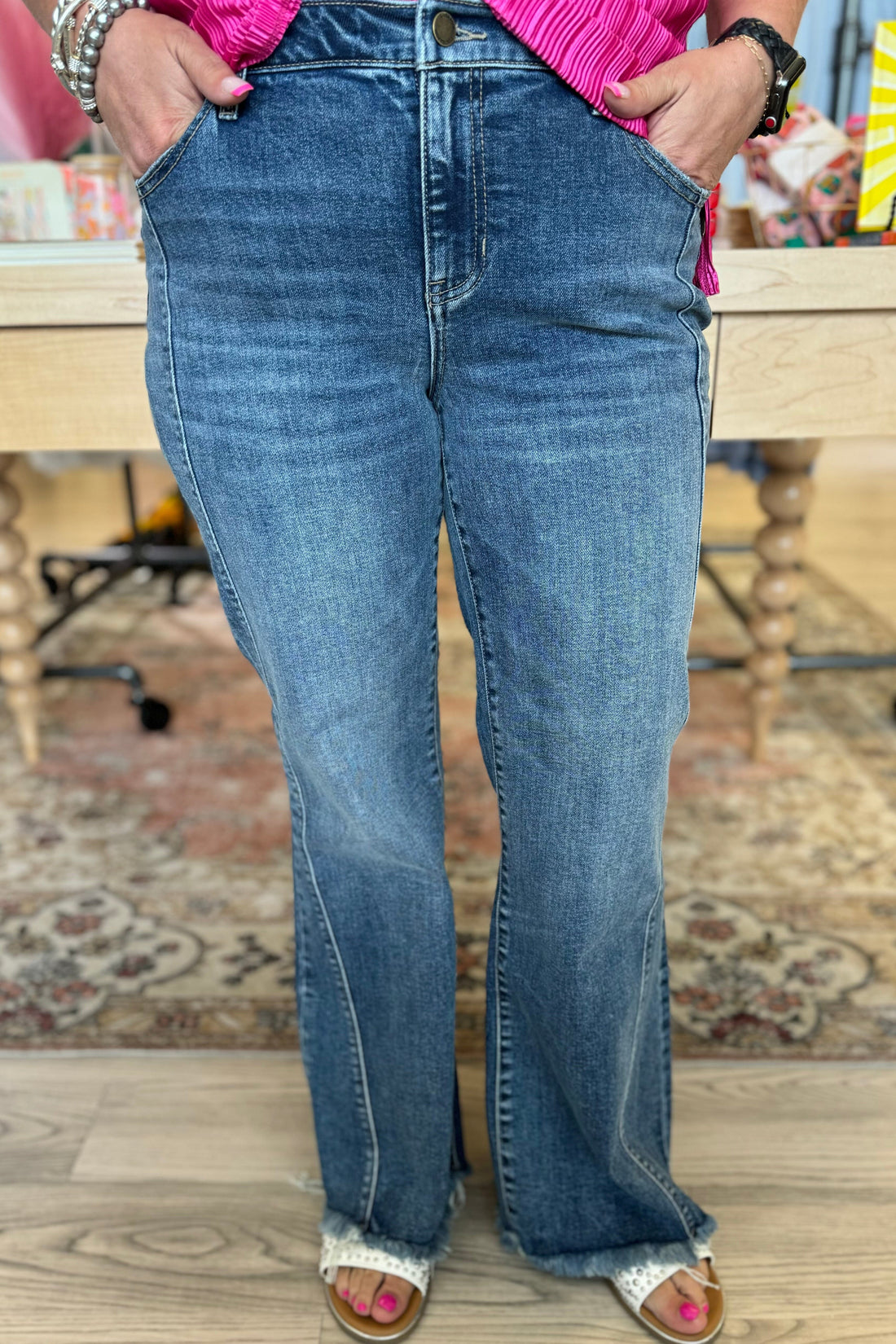 Hannah with Front Seaming &amp; Fray Hem JEANS LIVERPOOL 
