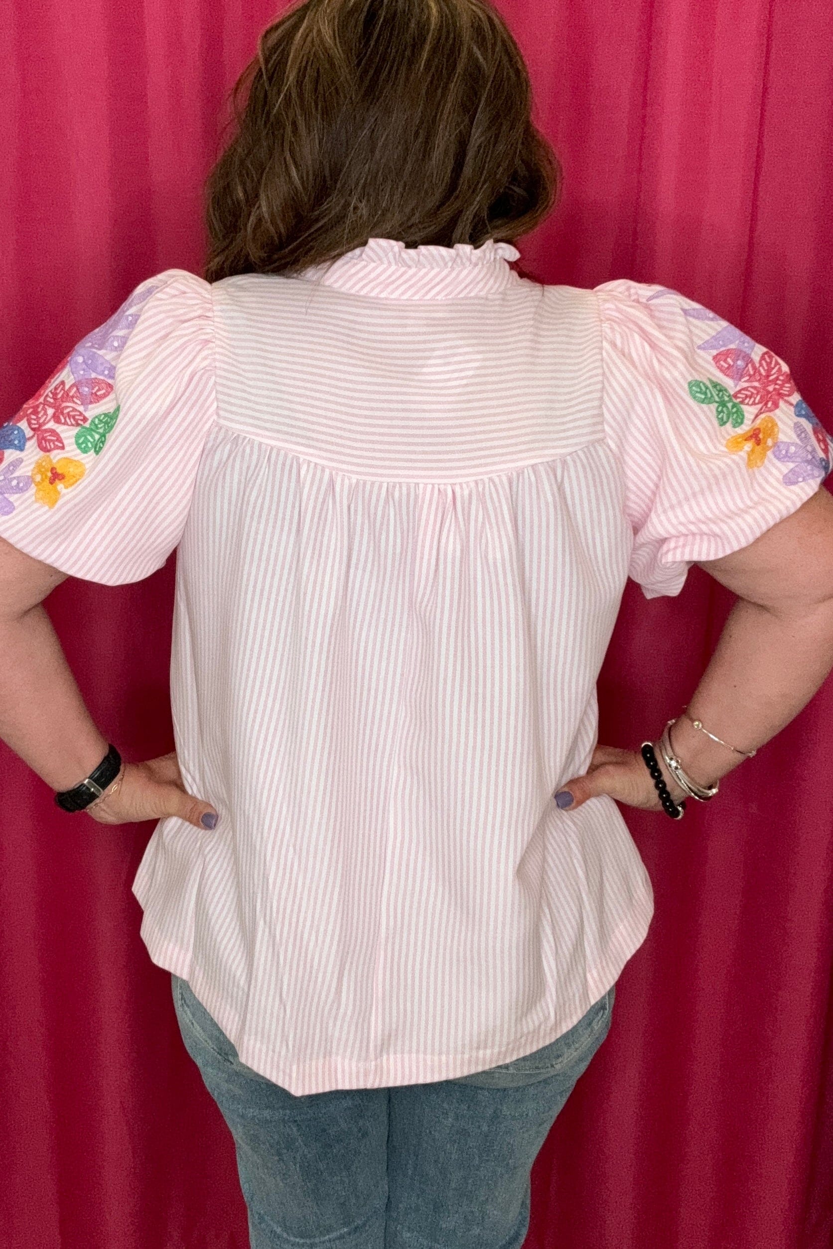 Top w/ Embroidered Sleeves JR TOP DRESSY ALBA 