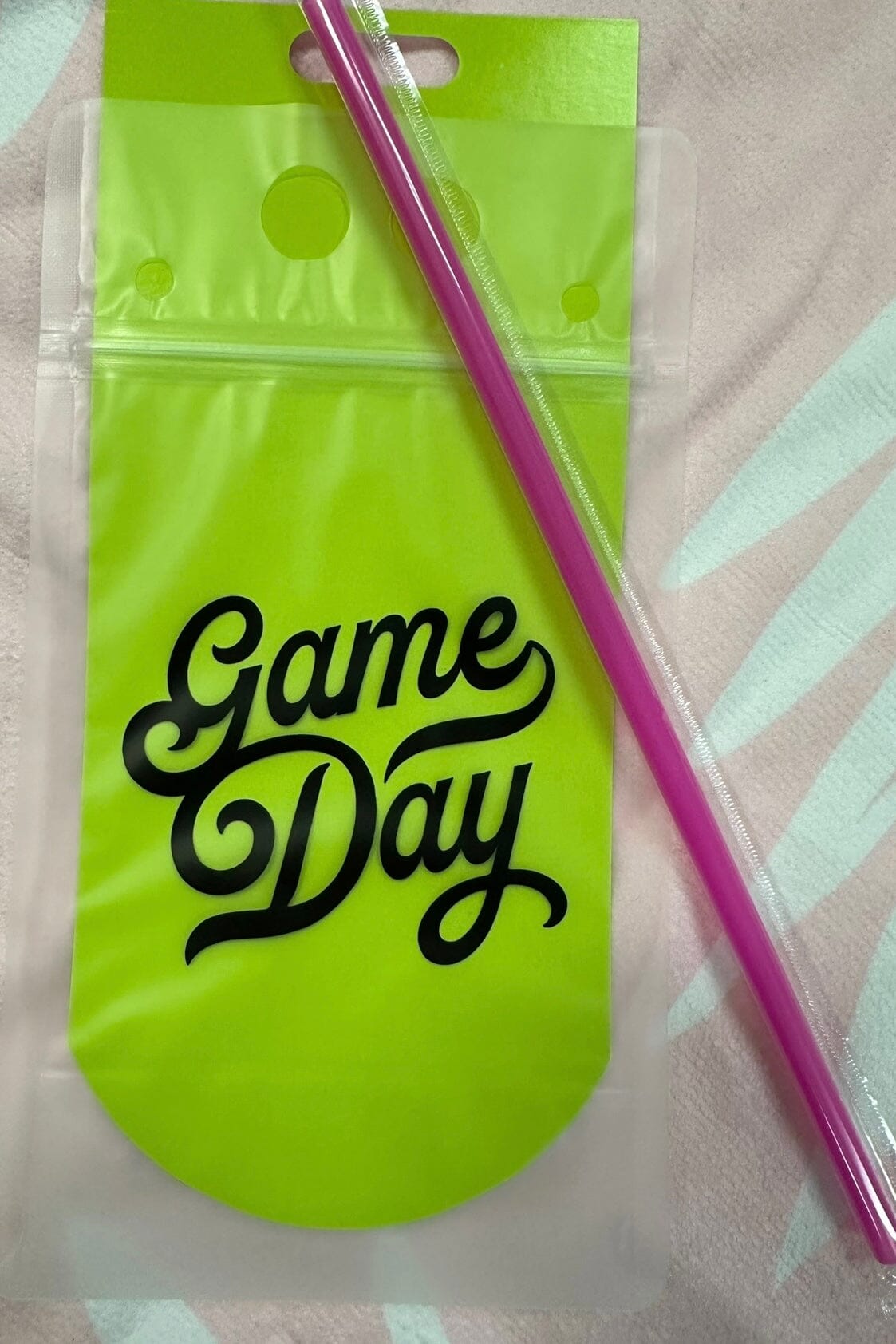 Drink Pouch With Straw GIFT/OTHER Drink Pouch Party GAMEDAY 