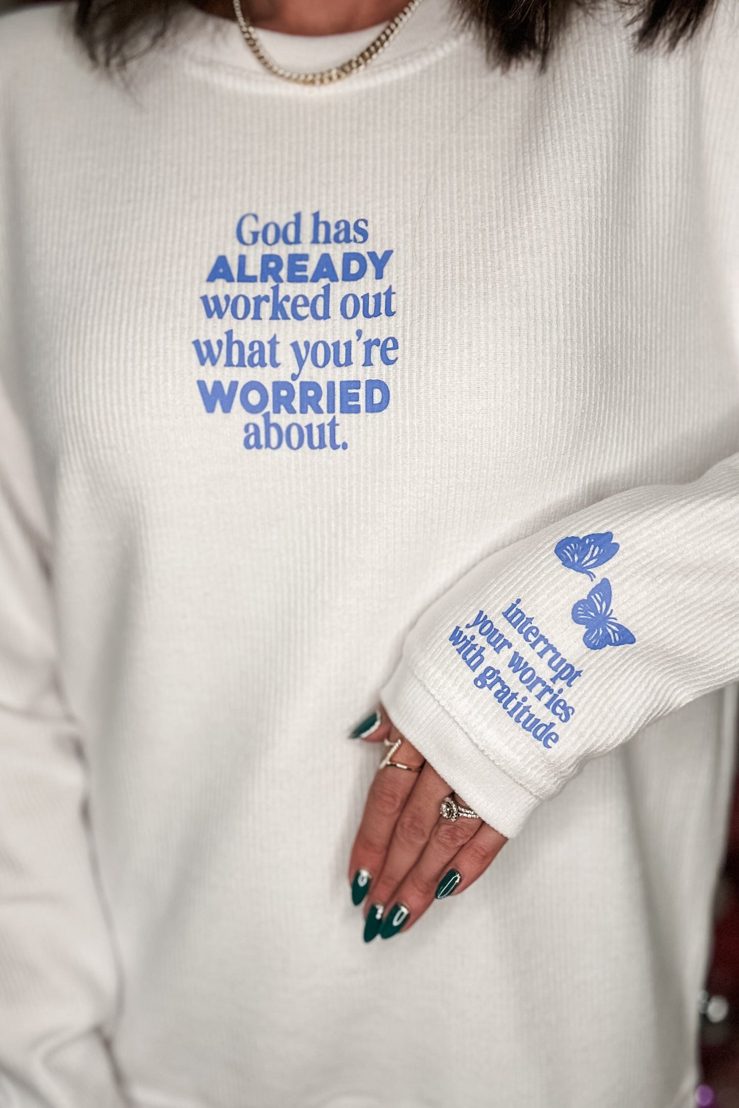 God Has You Corded Sweatshirt MISSY BASIC KNIT JADELYNNBROOKE 