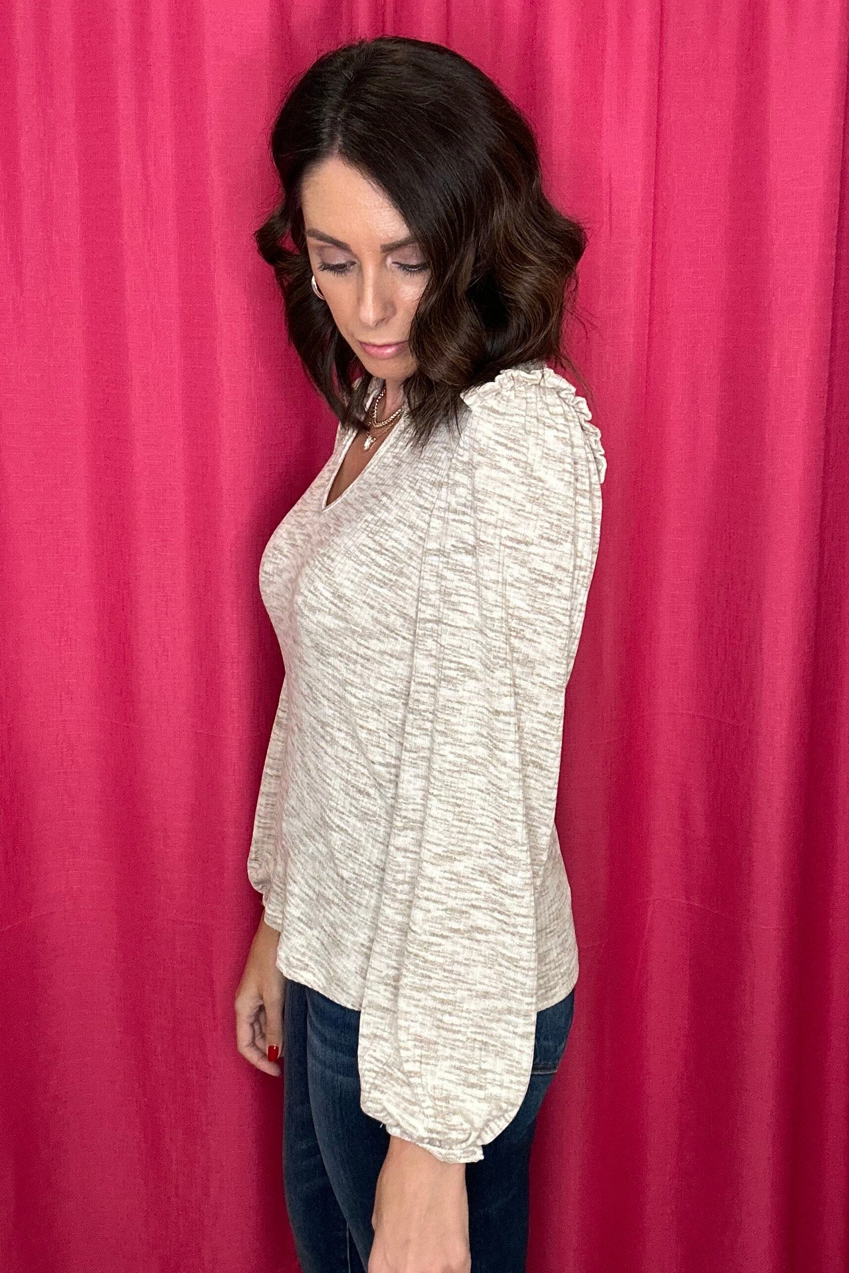 Long Sleeve Smoked &amp; Ruffled Top MISSY TOP SPECIAL ZAC &amp; RACHEL 