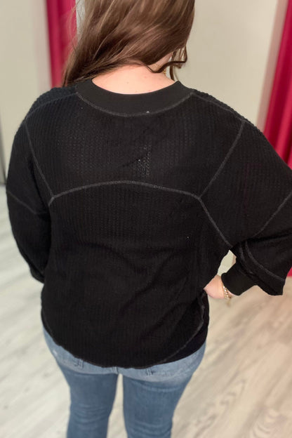 Textured Cropped Pullover JRTOP CASUAL TOP K Lane&