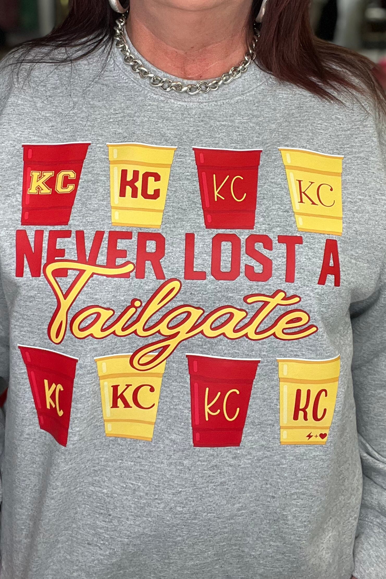 Game Day Kansas City Tie Dye Grey Sweatshirt - Olive Street Boutique