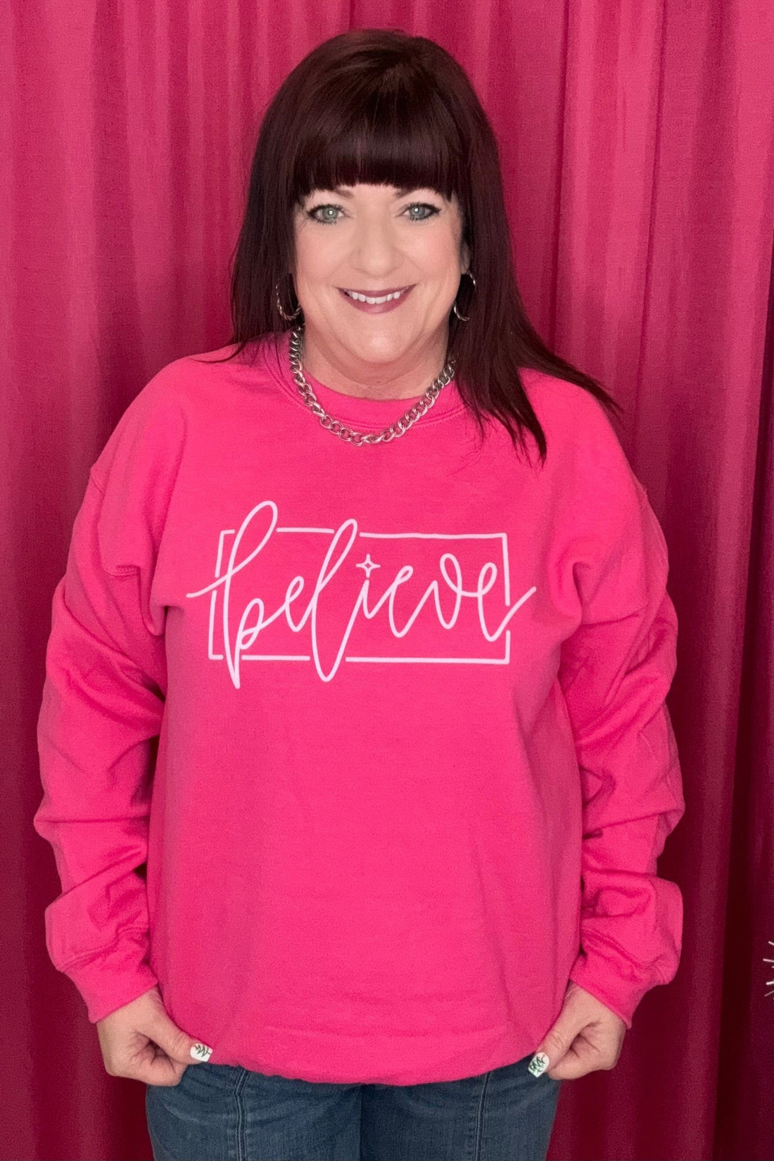 Believe Sweatshirt MISSY BASIC KNIT ALABAMA THREADS 