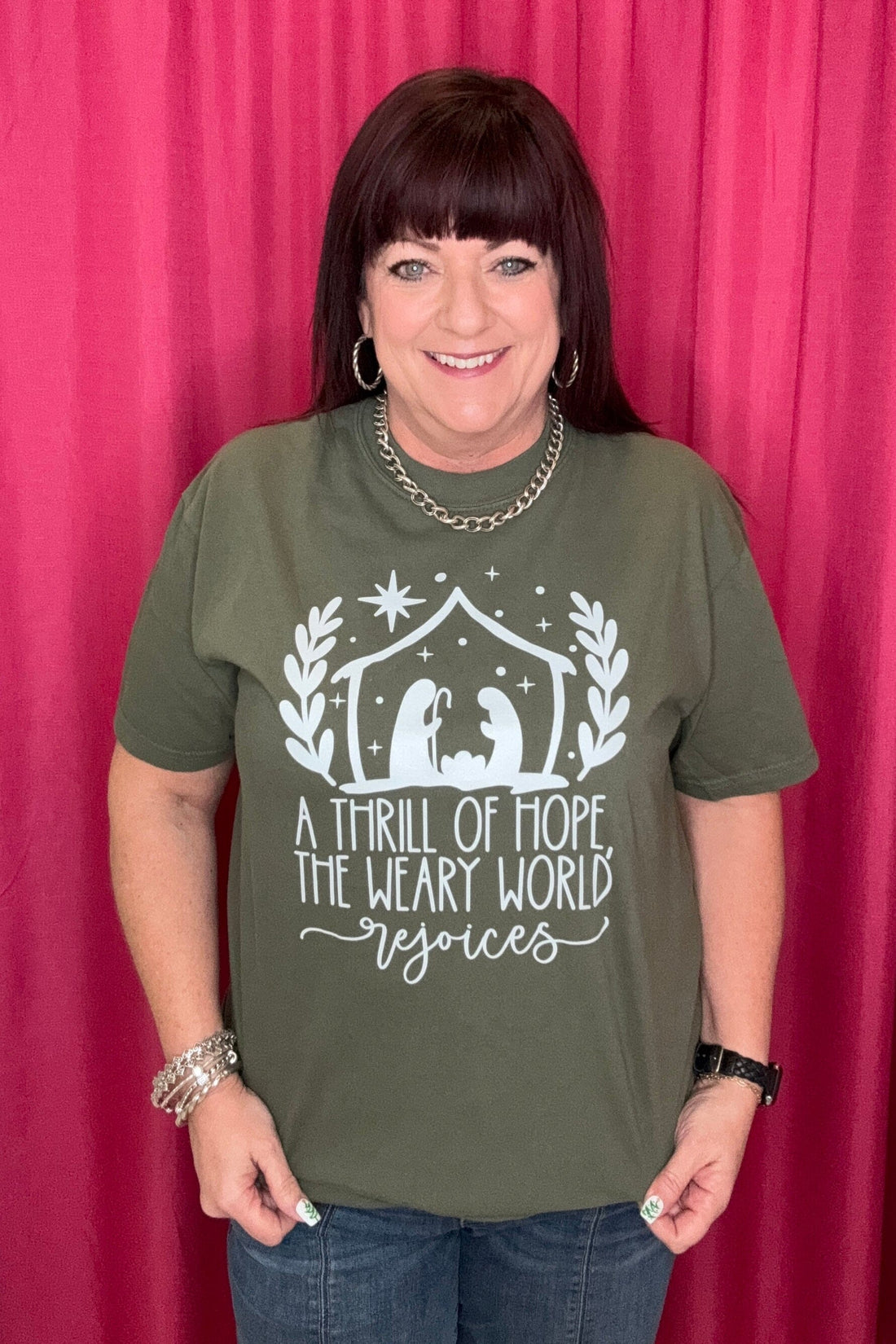 The Weary World Rejoices T-Shirt MISSY BASIC KNIT SOUTHERN BABE 