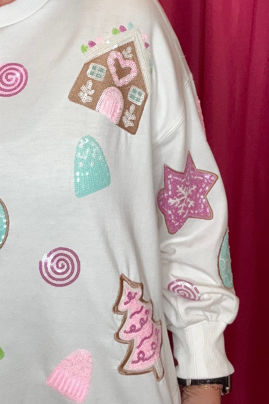 Gingerbread Sequins Sweatshirt JR TOP DRESSY MARY SQUARE 