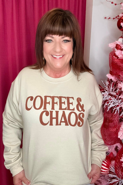 Coffee &amp; Chaos Sweatshirt MISSY BASIC KNIT K Lane&