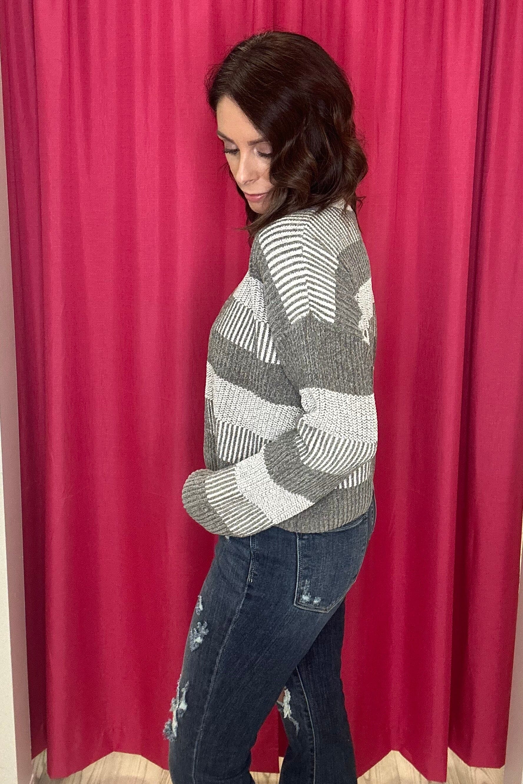 Crew Neck Multi Stripe Sweater SWEATER HEM AND THREAD 