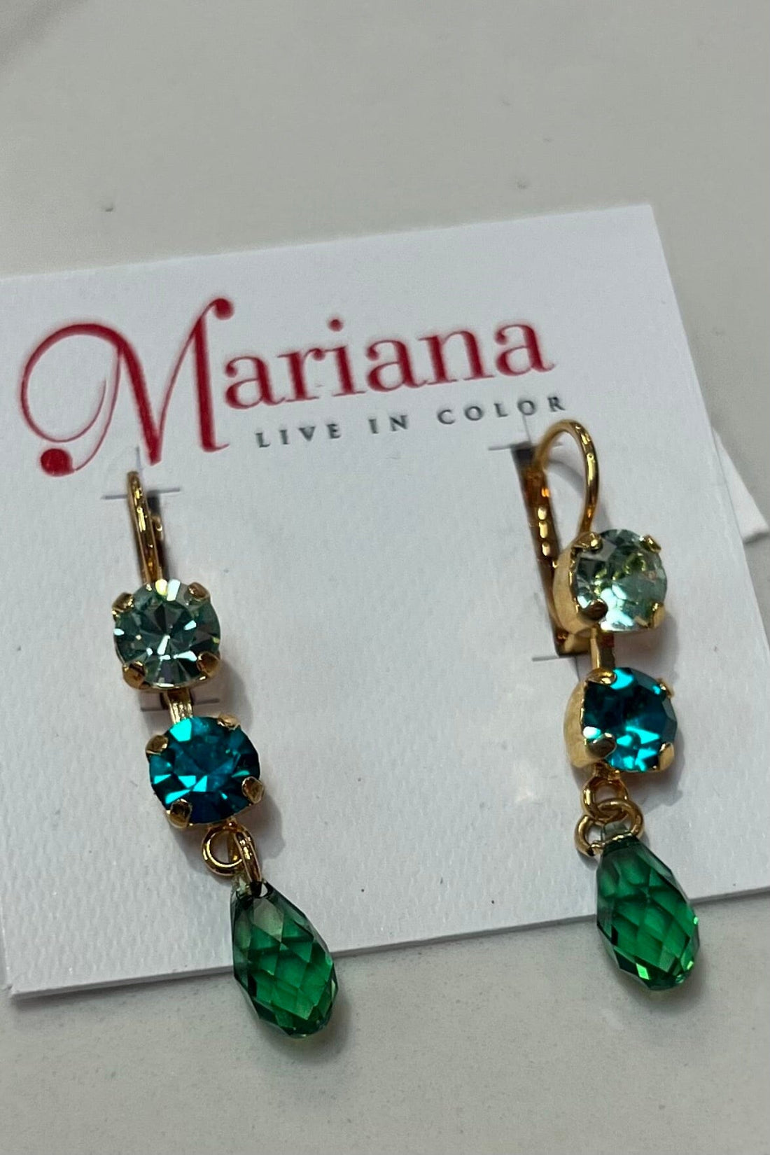 Petite 2 Stone Dangle Leaver Back Earrings &quot;Ivy Villa&quot; in Rose Gold BETTERBRANDJEWELRY Mariana 