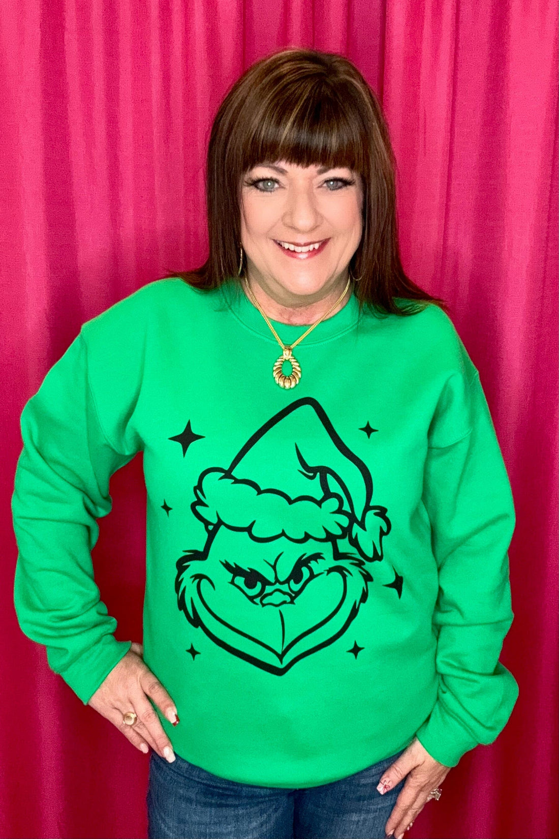 Grinch Sweatshirt MISSY BASIC KNIT FOX AND OWL 