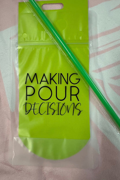 Drink Pouch With Straw GIFT/OTHER Drink Pouch Party POURDECISIONS 