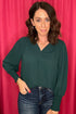 Smocked Cuff Blouse MISSY TOP SPECIAL ZAC & RACHEL GREEN S 