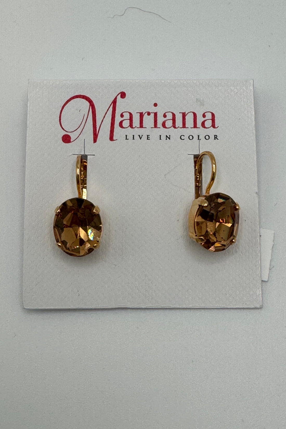 Large Single Stone Oval Leverback Earrings in &quot;Colorado Topaz&quot; BETTERBRANDJEWELRY Mariana 