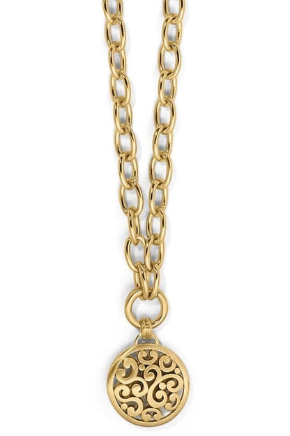 Contempo Gold Medallion Charm Necklace BJEWELRY Brighton Collectables 