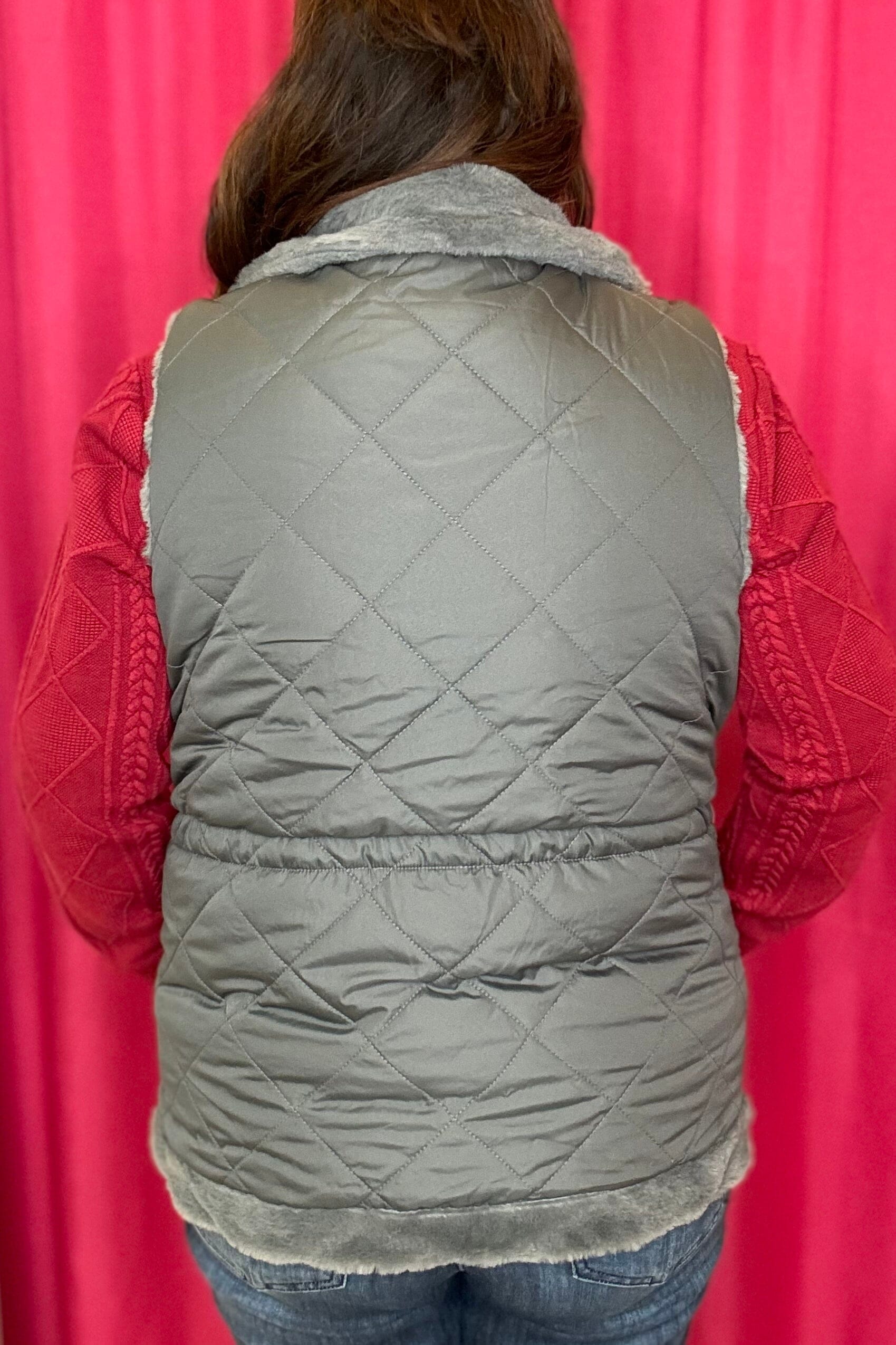 Reversible Quilted Fur Vest OUTFIT COMPLETER KEREN HART 