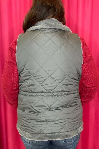 Reversible Quilted Fur Vest OUTFIT COMPLETER KEREN HART 