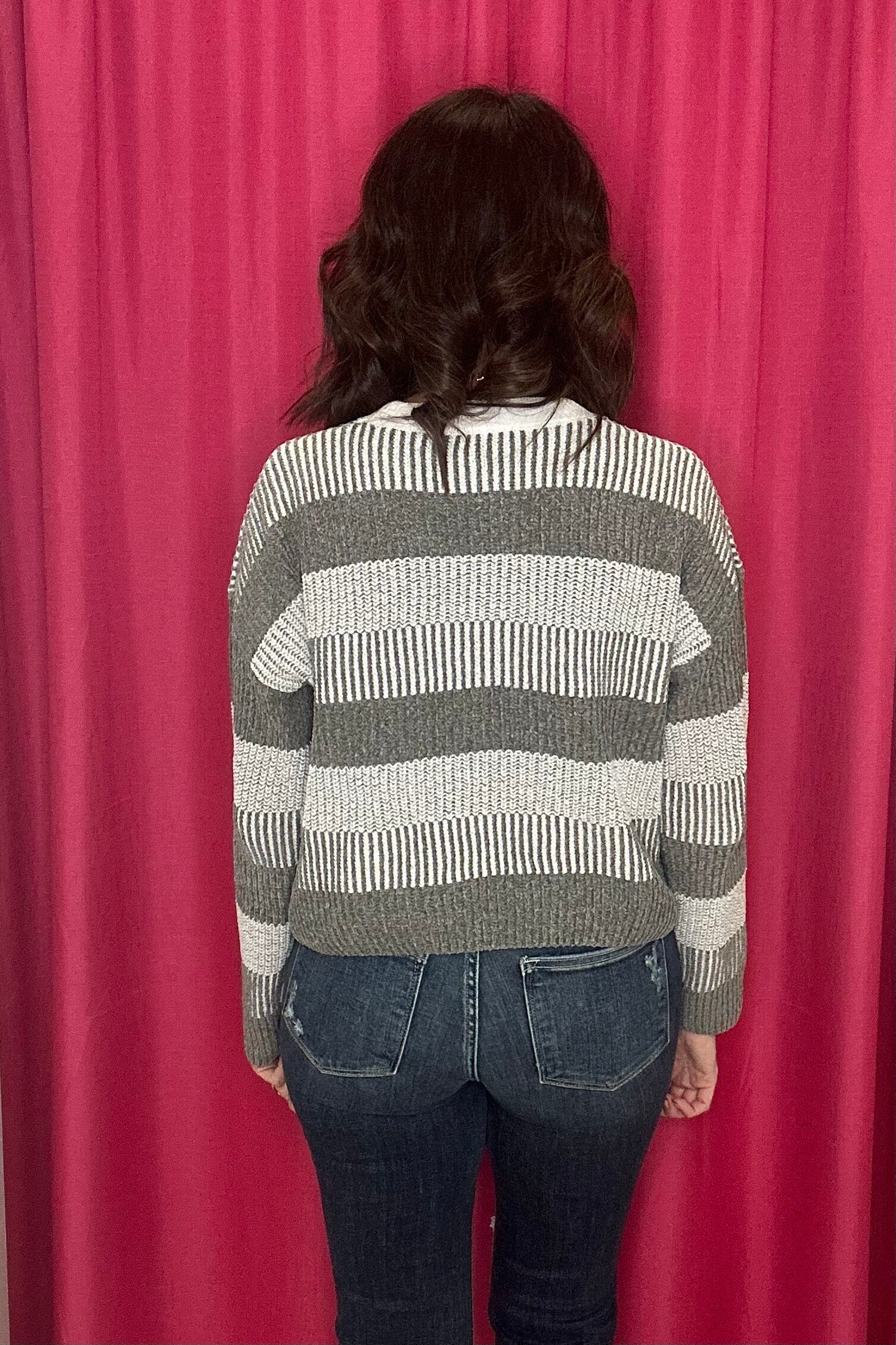 Crew Neck Multi Stripe Sweater SWEATER HEM AND THREAD 