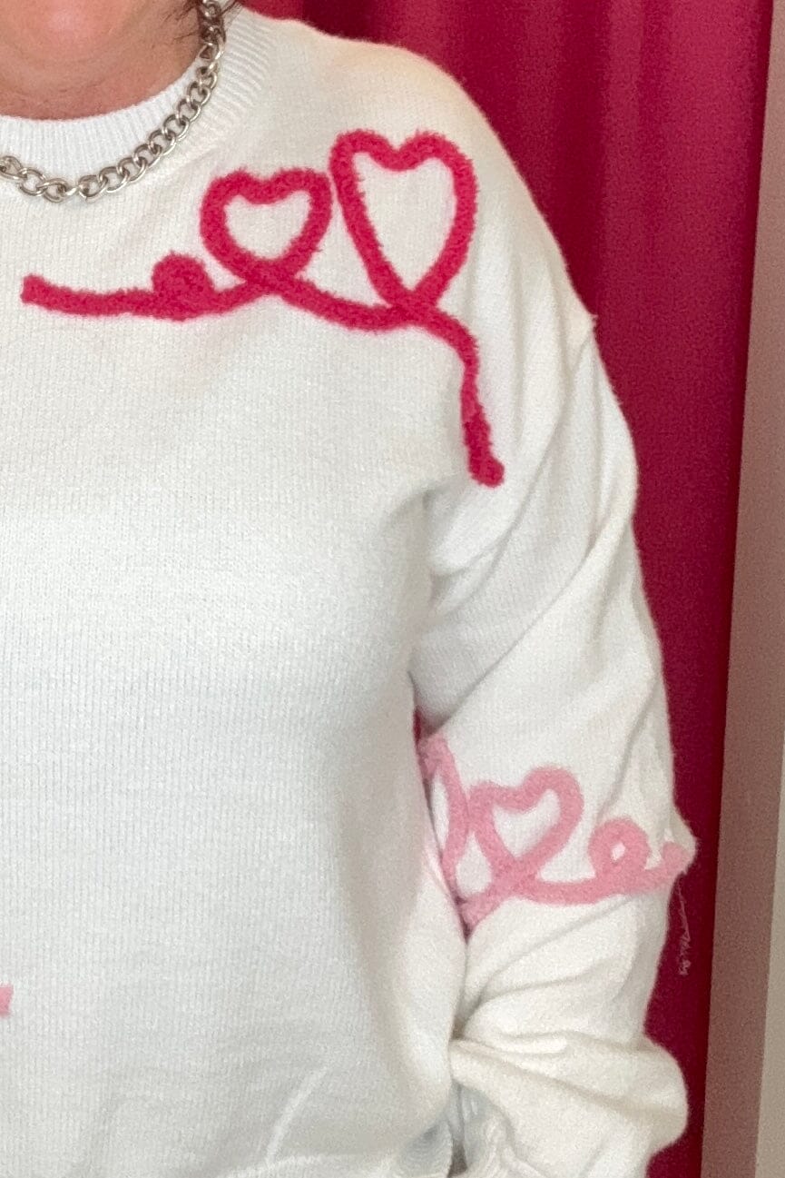 Crop Sweater with 3D Hearts JRTOP CASUAL TOP DREAMERS 