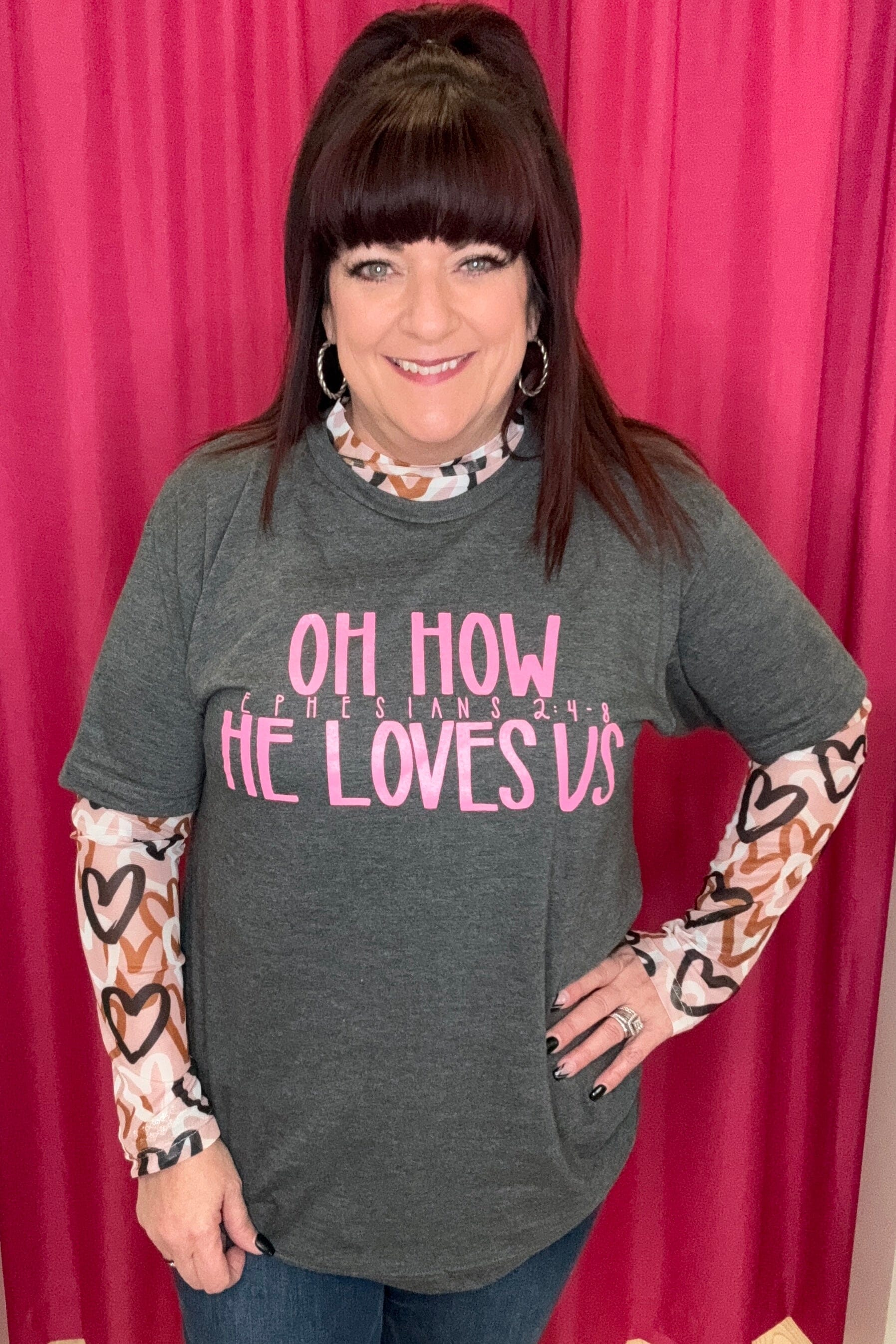 Oh How He Loves Us Graphic Tee MISSY BASIC KNIT K Lane&