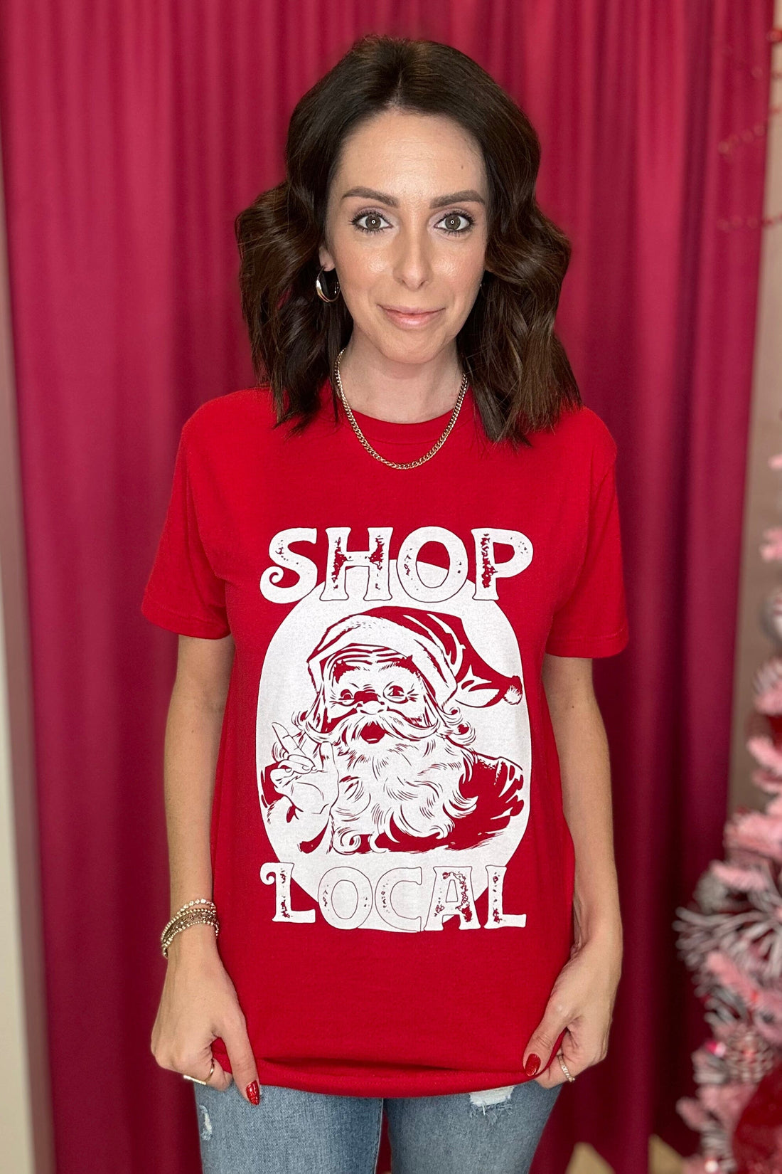 Shop Local Santa T-Shirt MISSY BASIC KNIT FOX AND OWL 