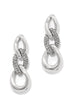 Cleo Pave Link Silver Post Drop Earrings BETTERBRANDJEWELRY Brighton Collectables 