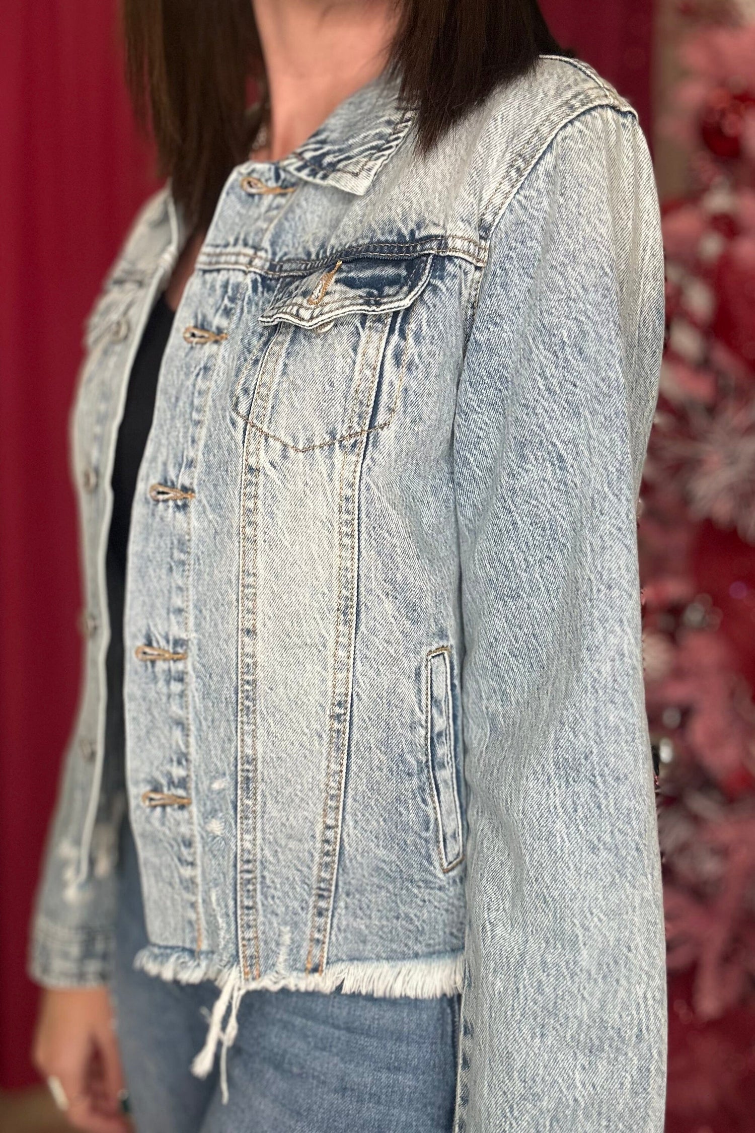 Distressed Denim Jacket JACKET BLUEAGE 