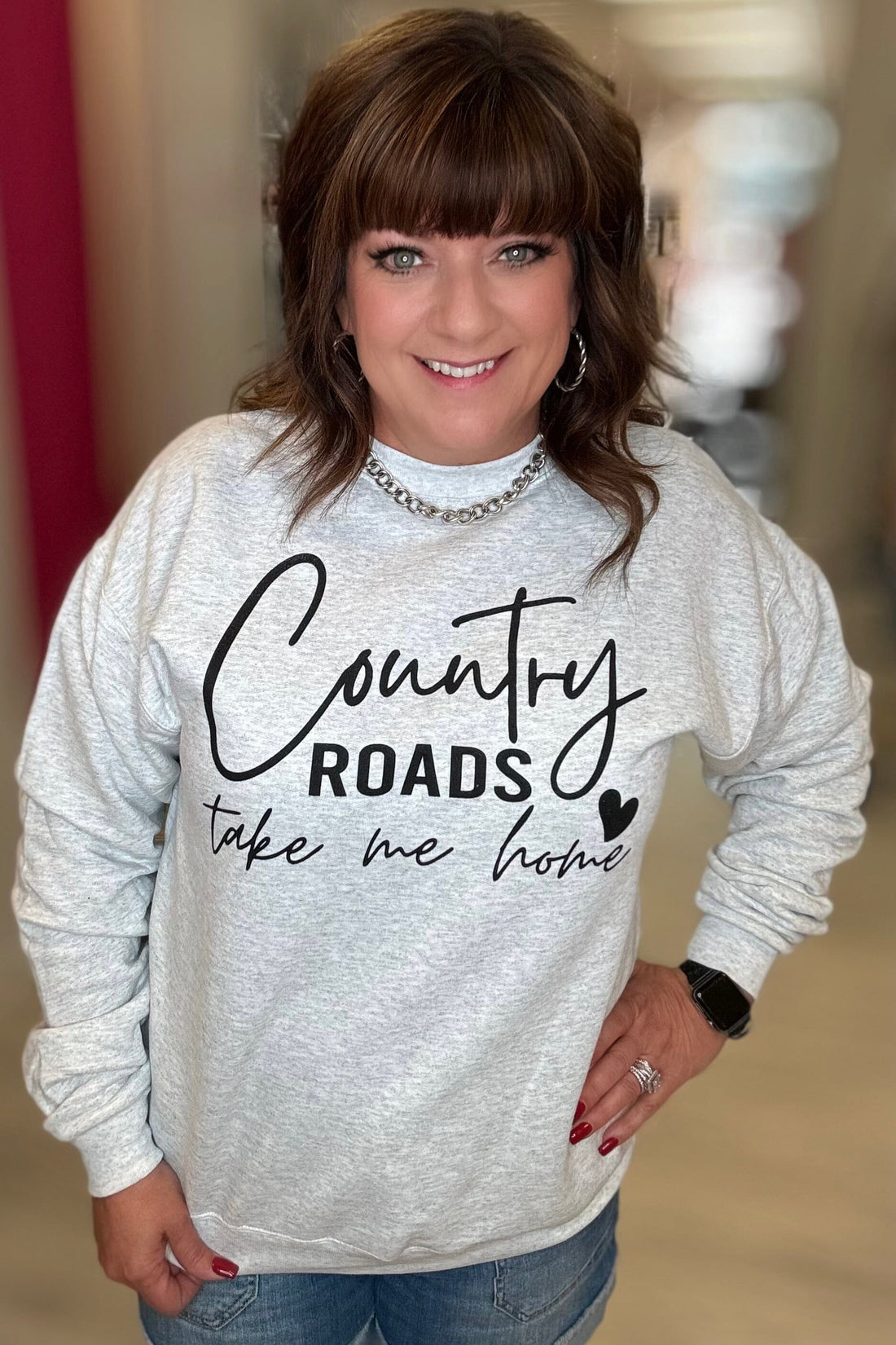 Country Roads Sweatshirt MISSY BASIC KNIT K LANE&