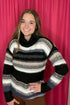 Striped Cowl Neck Sweater SWEATER Charlie B 