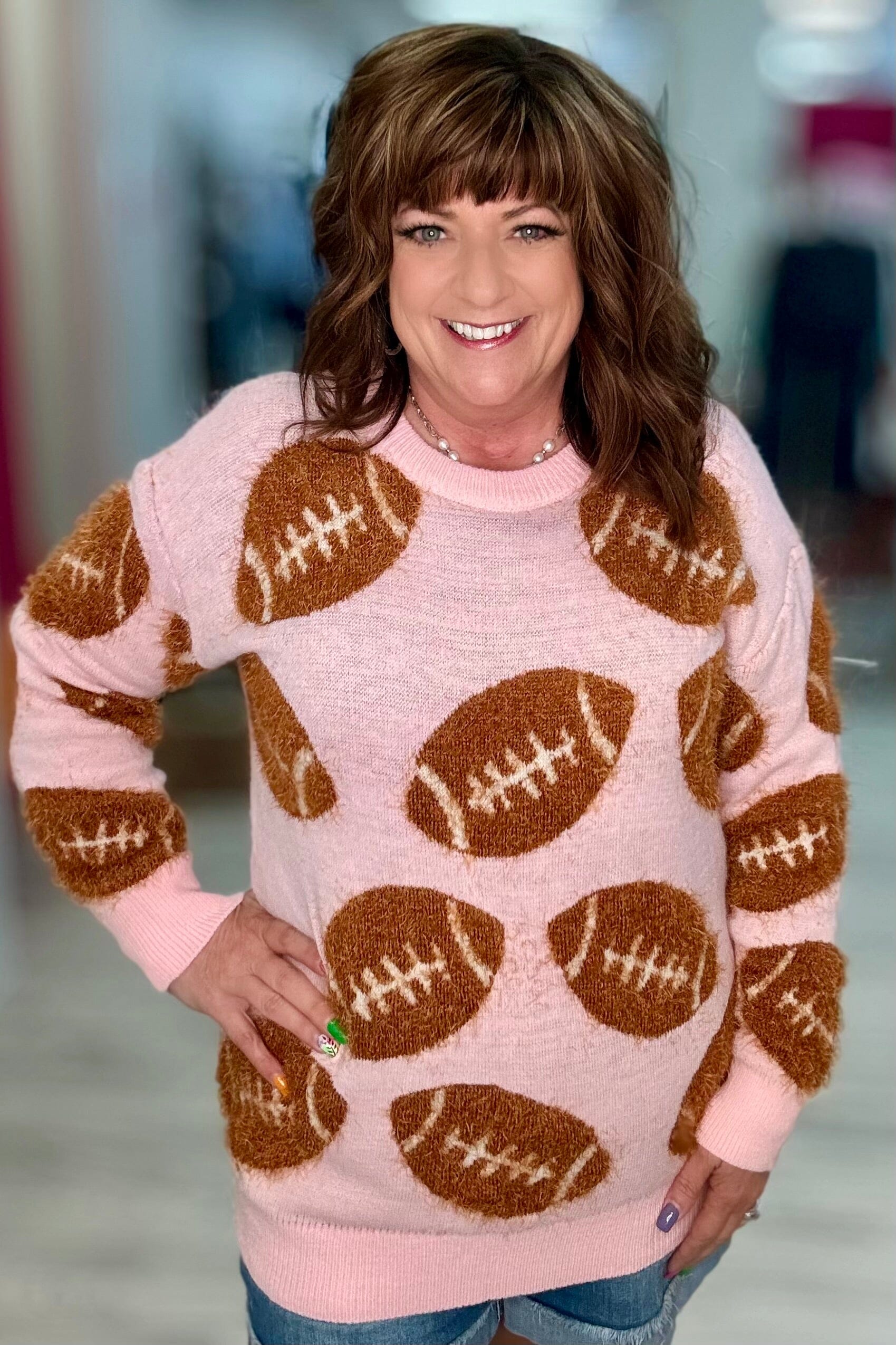 Fuzzy Football Sweater SWEATER SIMPLY SOUTHERN 