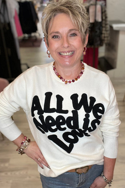 All We Need Is Love Crew Neck Pull Over MISSY TOP SPECIAL CHARLIE B 