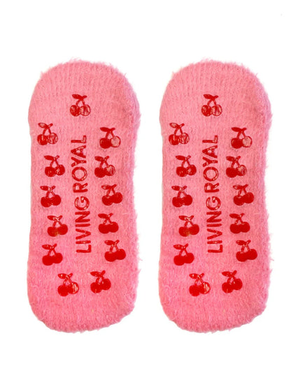 Fuzzy Cherry Slipper Socks GIFT/OTHER LIVINGROYAL 